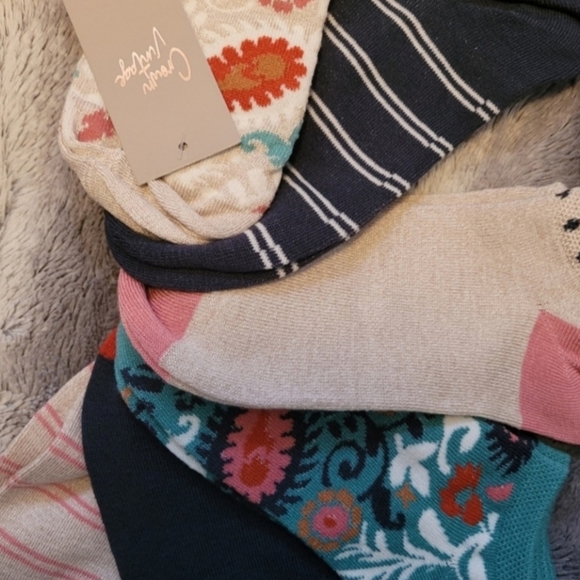 Floral and stripes low cut ankle socks - Picture 3 of 3